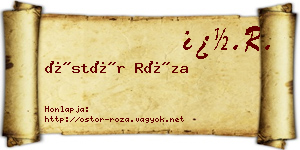 Östör Róza névjegykártya